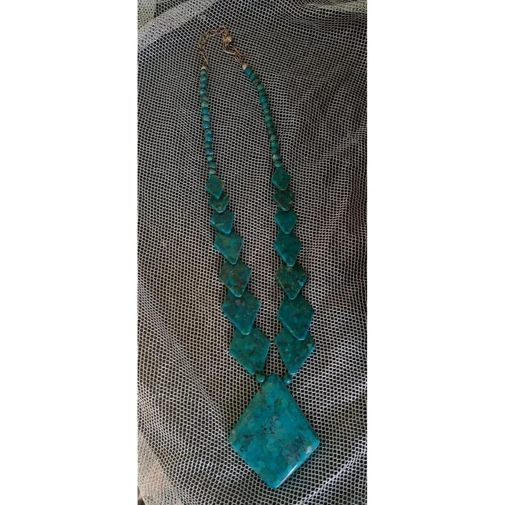 Turquoise Sterling Silver Necklace Mine Finds Hand Made By Jay King Gem Quality